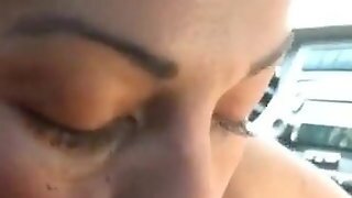 Inked Latin Babe Blowing A Monster Cock