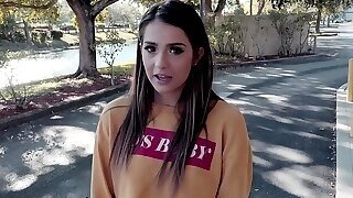 Brown-eyed Nymph Wraps Her Lips And Pussy Around Tonys Sausage