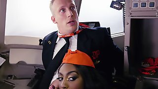 Bisexual Stewardess Chicks Aletta Ocean And Nicolette Shea Are Fucking The Pilot