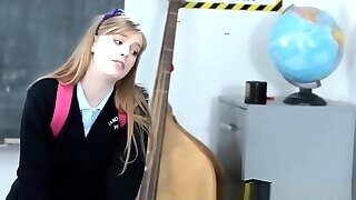 Doe Eyed College Schoolgirl Fucks Teachers Stiff Dick For Grades