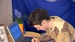 Pretty Babe Seducing Nerdy Guy