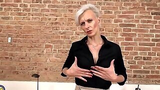 Lusty, Blonde MILF Is Playing With Her Tits And Pussy, While We Get To Watch Her