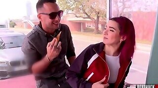 Pink Haired Darling, Mia Navaro Is Rubbing Her Clit While Having Hardcore Sex With Her Ex