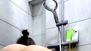Hot Pregnant Girl Masturbates In Shower Home Alone