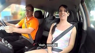 Dark Haired Babe, Jasmine Lau Is Fucking Her Driving Teacher, Instead Of Having A Class