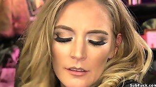 Blond Hair Babe Ass Sex Bangs Male With Head In Box