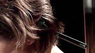 Gagged Big-bosomed Babe In Device Bondage