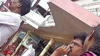Tamil Hot Office Girl Side Boobs And Navel Show In Bus Stop