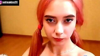 Redhead College Hot Girl Oiled Massage Her Big Tits