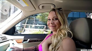 Juicy Blonde In Pink Pleases Her Man In Front Of The Camera