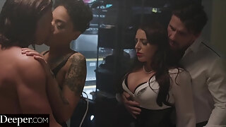 Deeper N Hard. Angela White Lures Each Man In To Take Their Turn