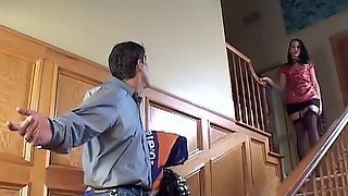 Big Tits Hottie In Nylons Gets Her Pussy Pounded