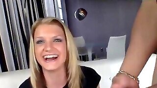 Shy Platinum-blonde Teenager Is Talked Into Make A Sextape
