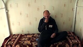 Outdoor Blowjob. Stalker Karina Sucks A Guard's Dick