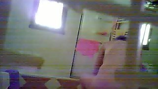 Old Guest Changing In Bathroom