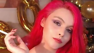 Sweet Redhead Girl Smoking