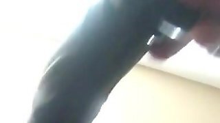 Stretching Her Phat Mexican Asshole With A Big Black Dildo
