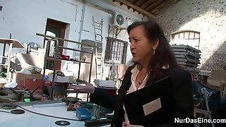 German 63yr Old Granny Seduce To Fuck On Work