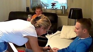 German Wife Fuck Young Deliver Guy And Cuckold Husband Watch
