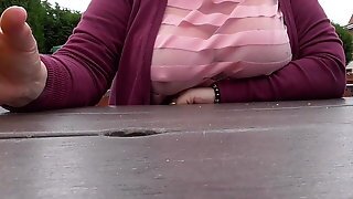 Nipples And Boobs In A Pub Garden