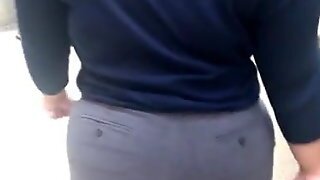 Bbw Big Booty Mexican In Grey Dress Pants