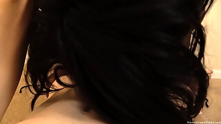 Cute Black Chick Rides Her Boyfriends Big White Prick