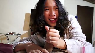 Hot Chinese Girlfriend Gives An Oiled Handjob Pov
