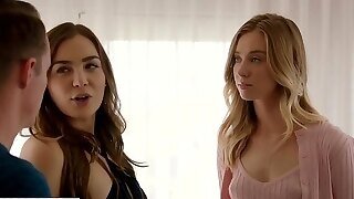 Threesome Sex - Girl Boss And Intern Gape For A Huge Male Pole