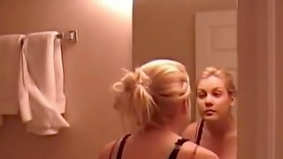 Arousing Blondie Hair Girl Wife Gets Made Love In Bathroom