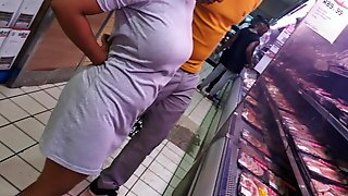 Ebony With Grey Panties Under Grey Skirt