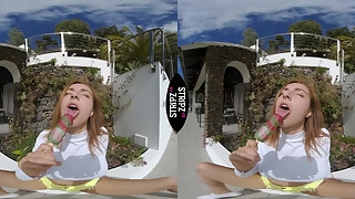 Pov Vr 60fps Solo - Outdoors Masturbation Play With Toy
