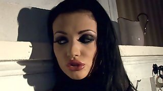 Tied Up Black-haired Slut Spreads Her Wet Clunge