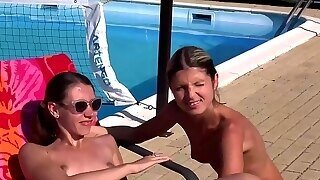 Spoiled Teen Brunette, Gina Gerson And Stefanie Moon Are Often Masturbating By The Swimming Pool