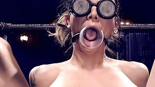 Bent Over Metal Device Babe Bum Caned