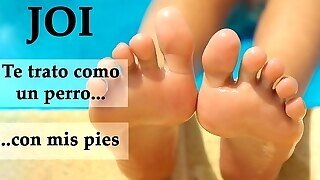 Spanish Joi - Trato Como Mi Perrito-esclavo Con Mis Pies.