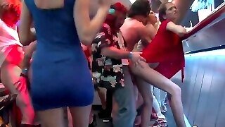 Young Glam Bitch With Fake Hooters Gang Banged - Group Sex In Night Club