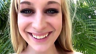 Doggy Style Pool Side For Oiled Blonde With Big Natural Boobs