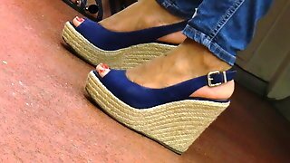 Ebony In Slinback Wedges Heels