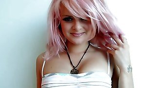 Tattooed Josie Strips Down And Posses In Sexy Stockings And Garter