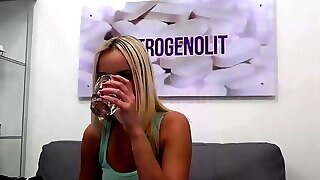 Horny Blonde On The Lap Of The Doctor!