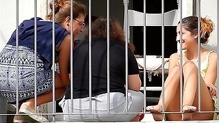 Student Upskirt On The Balcony