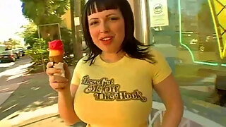 Huge Natural Boobs Bbw Teen In Tight Shirt Licks Ice Cream On Cam