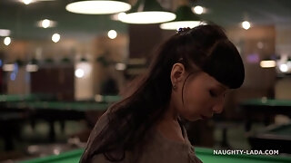 Naughty Brunette Milf Lada - Fetish Public Solo In Pool Bar