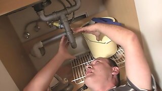 Curly Mom Helps Son's GF Riding Old Dick