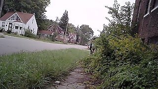 Black Detroit Street Hooker In Tight Extremely Short Dress.