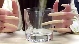 Long Natural Nails And Glass