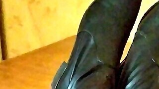 Black High Boots Fetish Gloves Mistress