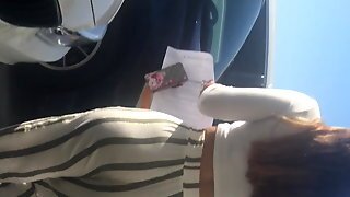 Jiggly Latina Booty White Pants See Thru Black Thong Vtl