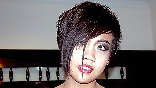 Asian Ladyboy Flashing Smile As Servicing Cock