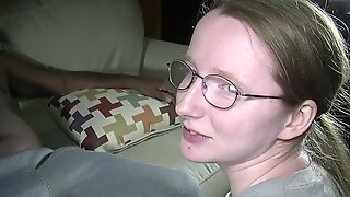 Lush Ass Brown Haired Chick Deepthroats Big Black Dick To Erect It